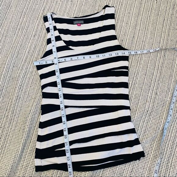 Vince Camuto black white stripe layered tank xs - Picture 4 of 6